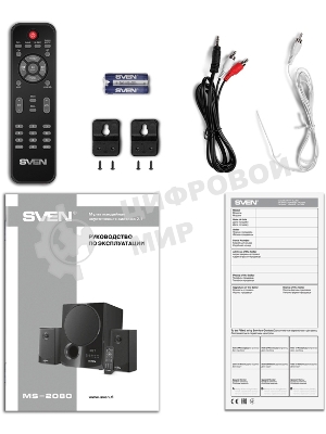 Акустическая система 2.1 SVEN MS-2080/70 Watt/~220V 50Hz/FM-тюнер, USB/SD, дисплей/BLUETOOTH/ПДУ/Black