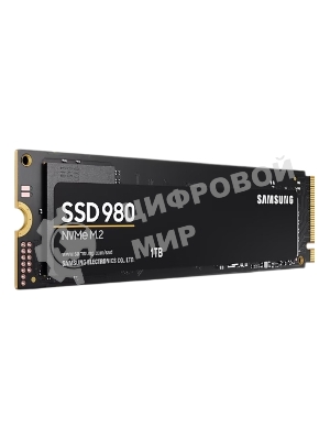 Накопитель SSD Samsung 980, 1000Gb, PCIe 3.0 x4, M.2 2280, NVMe, R/W 3500/3000
