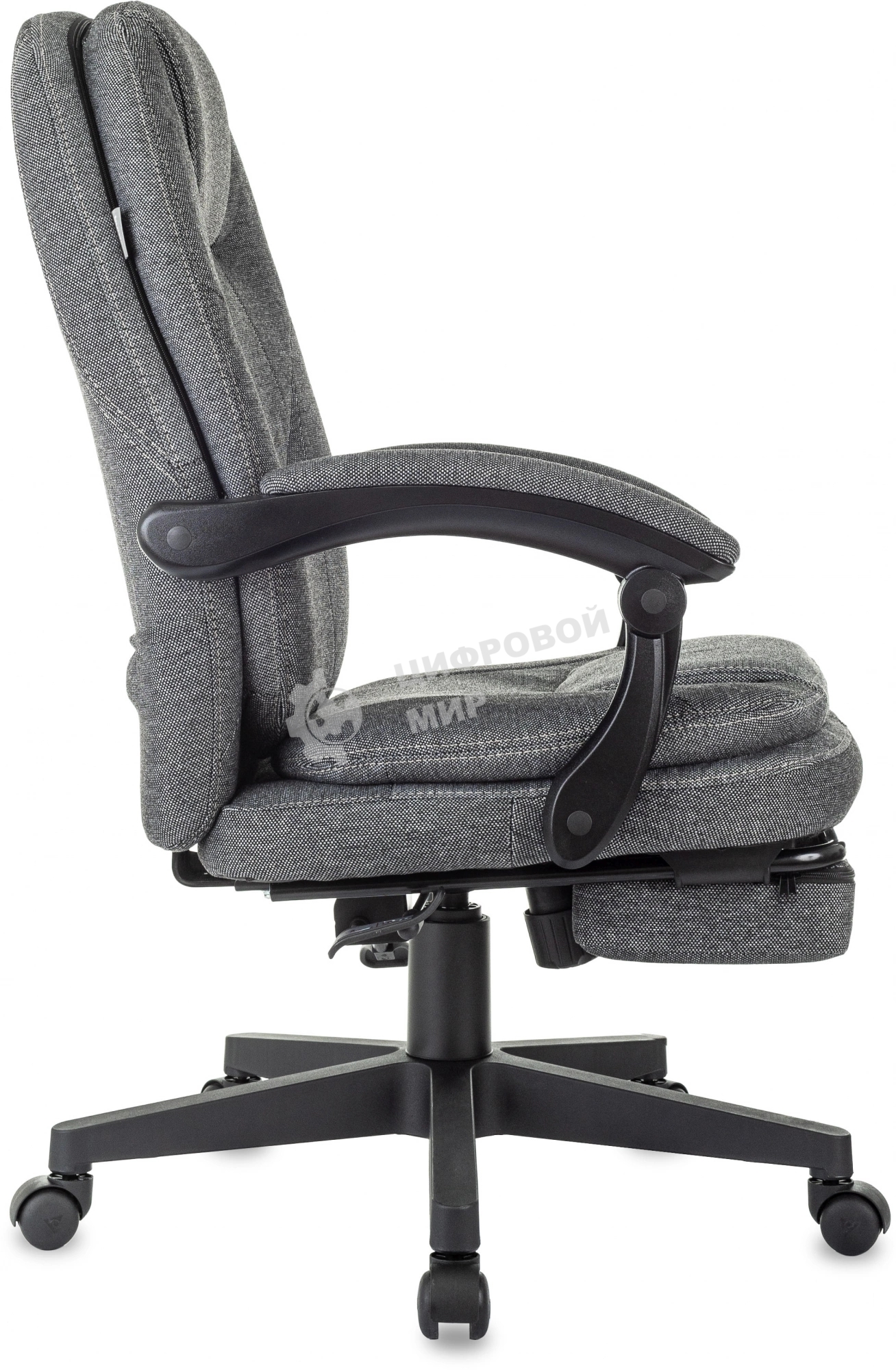 Кресло руководителя Бюрократ CH-868MSG-BF 3C1 серый, крестов. пластик, подст. для ног, пластик черный