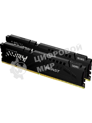 Оперативная память Kingston Fury Beast, DDR5, 32Gb (2x16Gb), 6400MHz, CL32, DIMM, с радиатором, черный