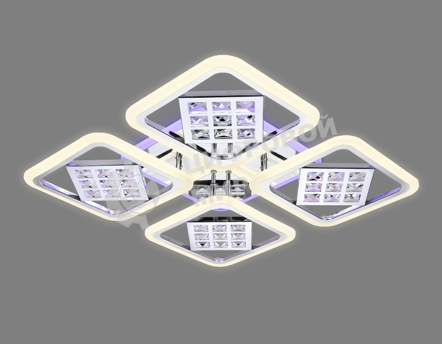 Светильник Ambrella light FA288/4 CH хром 116W 750*750*80 (ПДУ РАДИО 2.4G)
