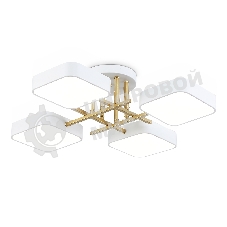 Люстра светодиодная на штанге Ambrella light FL516341/4 WH/GD белый/золото 72W 3000-6000K 550*550*150 (без ПДУ)