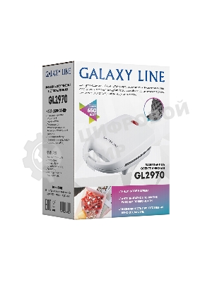 Вафельница Galaxy Line GL 2970, белый, с несъемными пластинами, 650 Вт