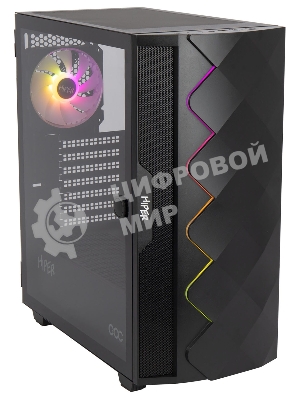 Компьютерный корпус Hiper DCB черный без БП ATX 1x120mm 1x140mm 1xUSB2.0 1xUSB3.0 audio bott PSU
