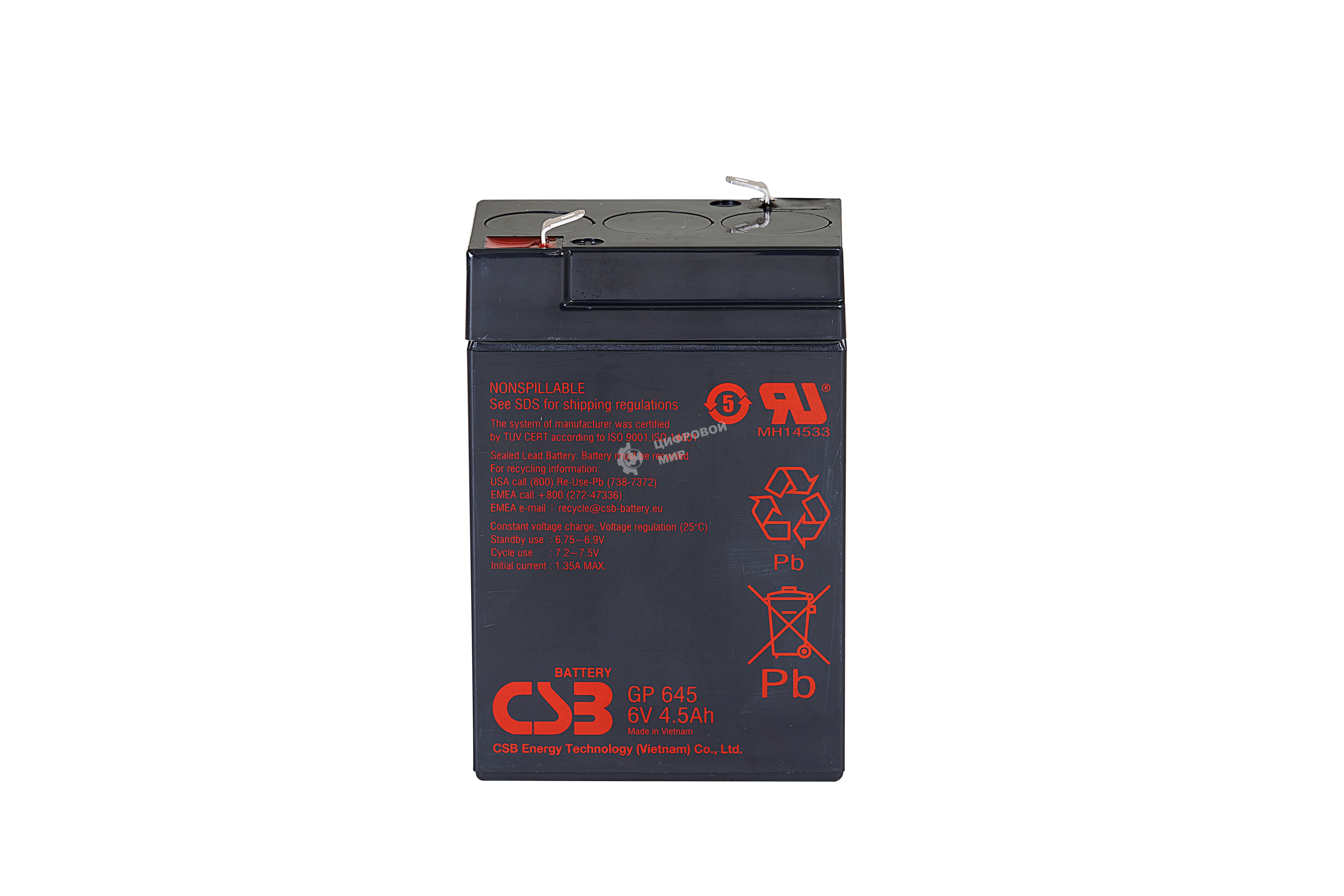 Батарея для ИБП CSB GP 645 (6V, 4.5Ah)
