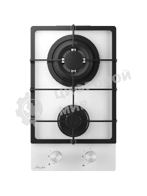 Газовая варочная панель Monsher MGG 33 Blanc, газ, High-Tech, 30 см, автоматический электроподжиг, газ-контроль, форсунки под сжиженый газ, SABAF конфорки, чугунные решетки, белый