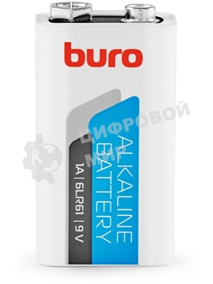 Батарея Buro Alkaline 6LR61 9V (1шт) блистер