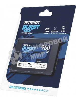 Накопитель SSD Patriot Burst Elite, 960Gb, SATA, 2.5