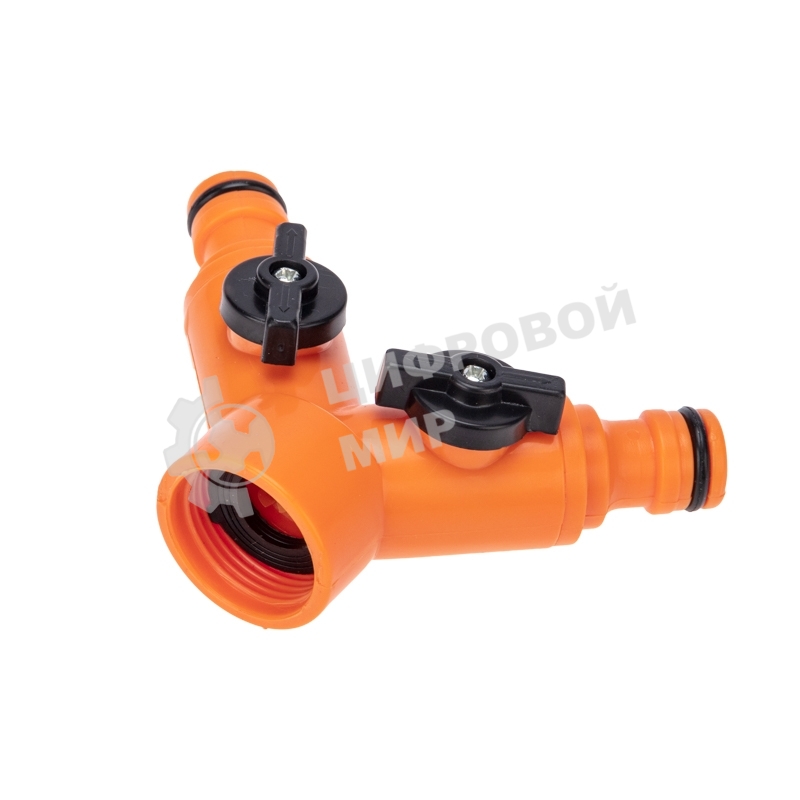 Разветвитель 2-х канальный на кран 3/4-1/2 дюйма Четыре Сезона