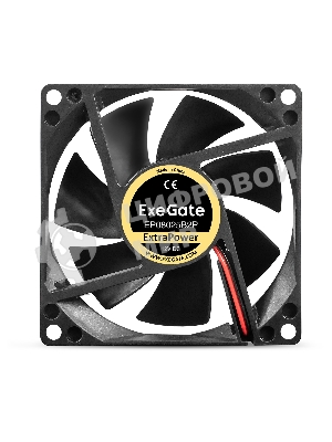 Вентилятор для корпуса ExeGate ExtraPower EP08025B2P черный, 80 мм, 2900 об/мин, 29.5 дБ, 2 pin