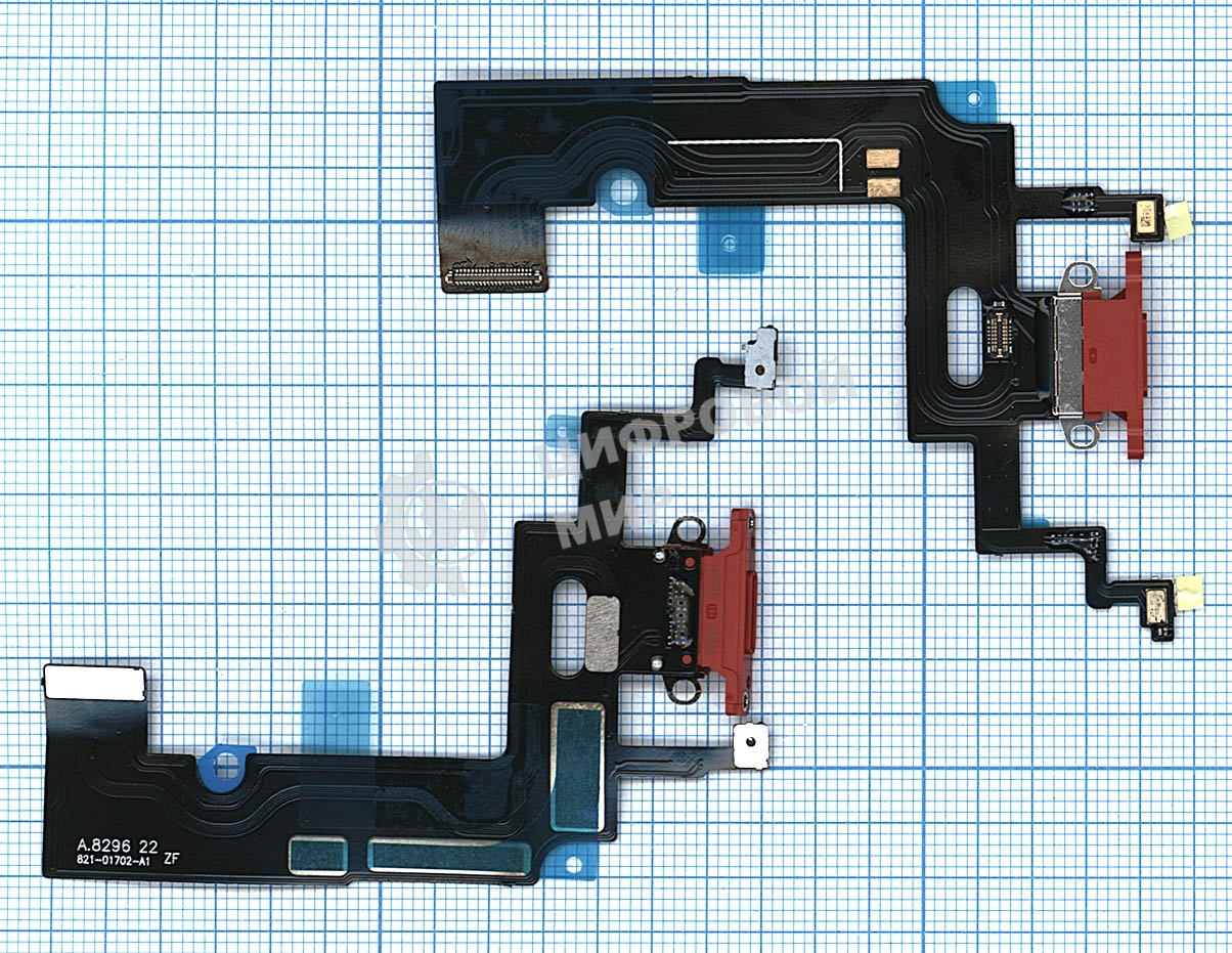 Шлейф разъема питания для iPhone XR красный