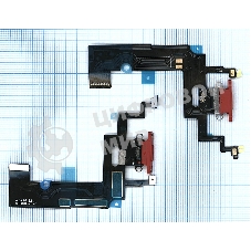 Шлейф разъема питания для iPhone XR красный