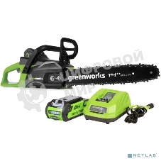 Цепная пила аккумуляторная (2005707UA) GreenWorks GD40CS15, 40V, 35 см, бесщеточная, 1,5 КВТ, с АКБ 2АЧ и ЗУ