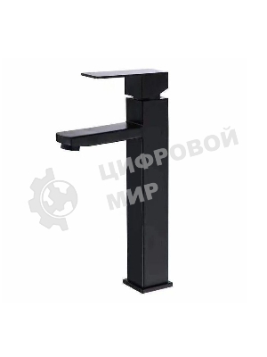 Тумба Bau Dream Blackwood 35 с ящиком, графит, раковина BAU Mini 24х24, смеситель для раковины высокий Hotel Black, черный