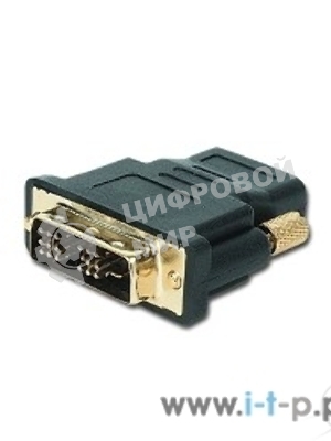 Переходник Cablexpert HDMI-DVI 19F/19M золотые разъемы, пакет, черный