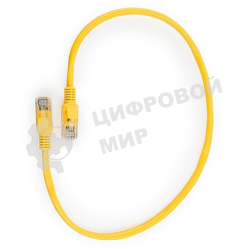 Патч-корд UTP Cablexpert cat.5e, 0.5м, литой, многожильный, желтый