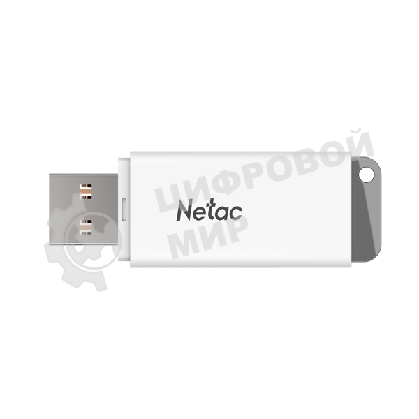Флешка USB Netac U185 128Gb NT03U185N-128G-20WH, USB 2.0, с колпачком, пластиковая белая