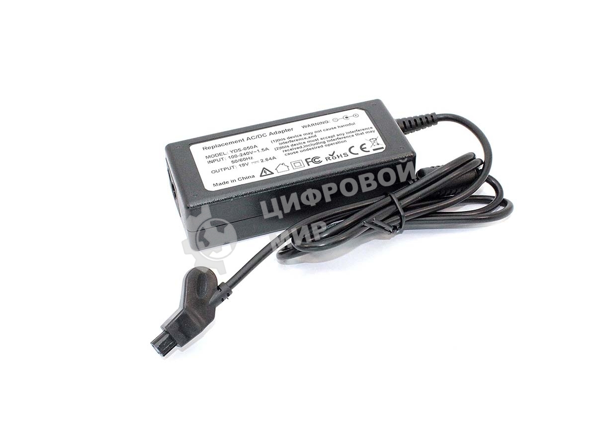 Блок питания (сетевой адаптер) для ноутбуков Dell 19V 2.64A Глиф (3pin) 50W OEM