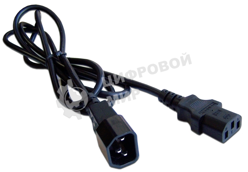 Шнур питания Lanmaster C13-C14, 3х0.75, 220В, 10А, черный, 1.8 метра