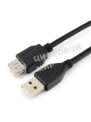 Кабель Gembird/Cablexpert USB 2.0, AM/AF, 4.5м, экран, 2феррит.кольца, черный, пакет