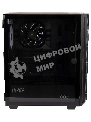 Компьютерный корпус Hiper DCB черный без БП ATX 1x120mm 1x140mm 1xUSB2.0 1xUSB3.0 audio bott PSU