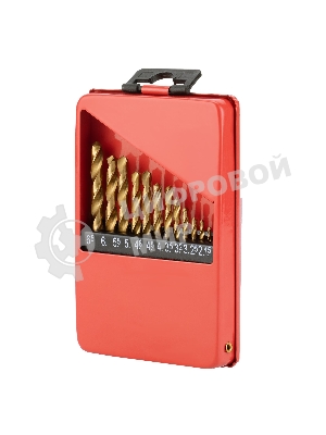 Набор Matrix нитридтитан. сверл по металлу, 1,5-6,5мм, НSS,13 шт.