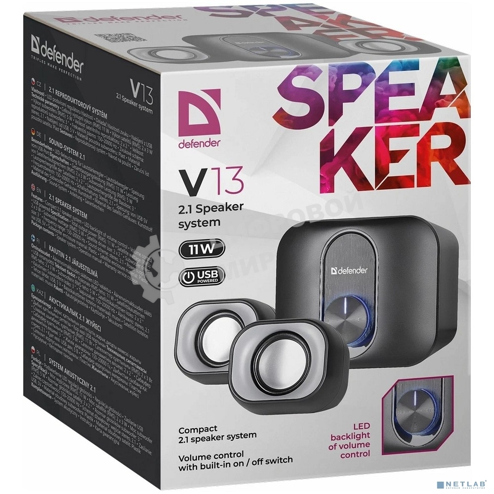 Акустическая система Defender V13 черный 0.59 кг