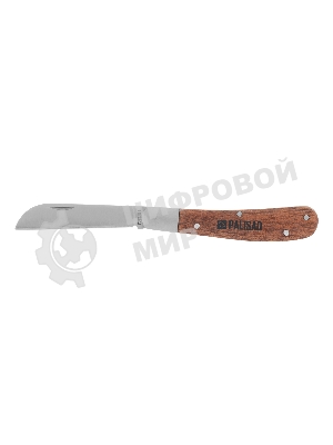 Нож садовый складной Palisad прямое лезвие, 173 мм, деревянная рукоятка