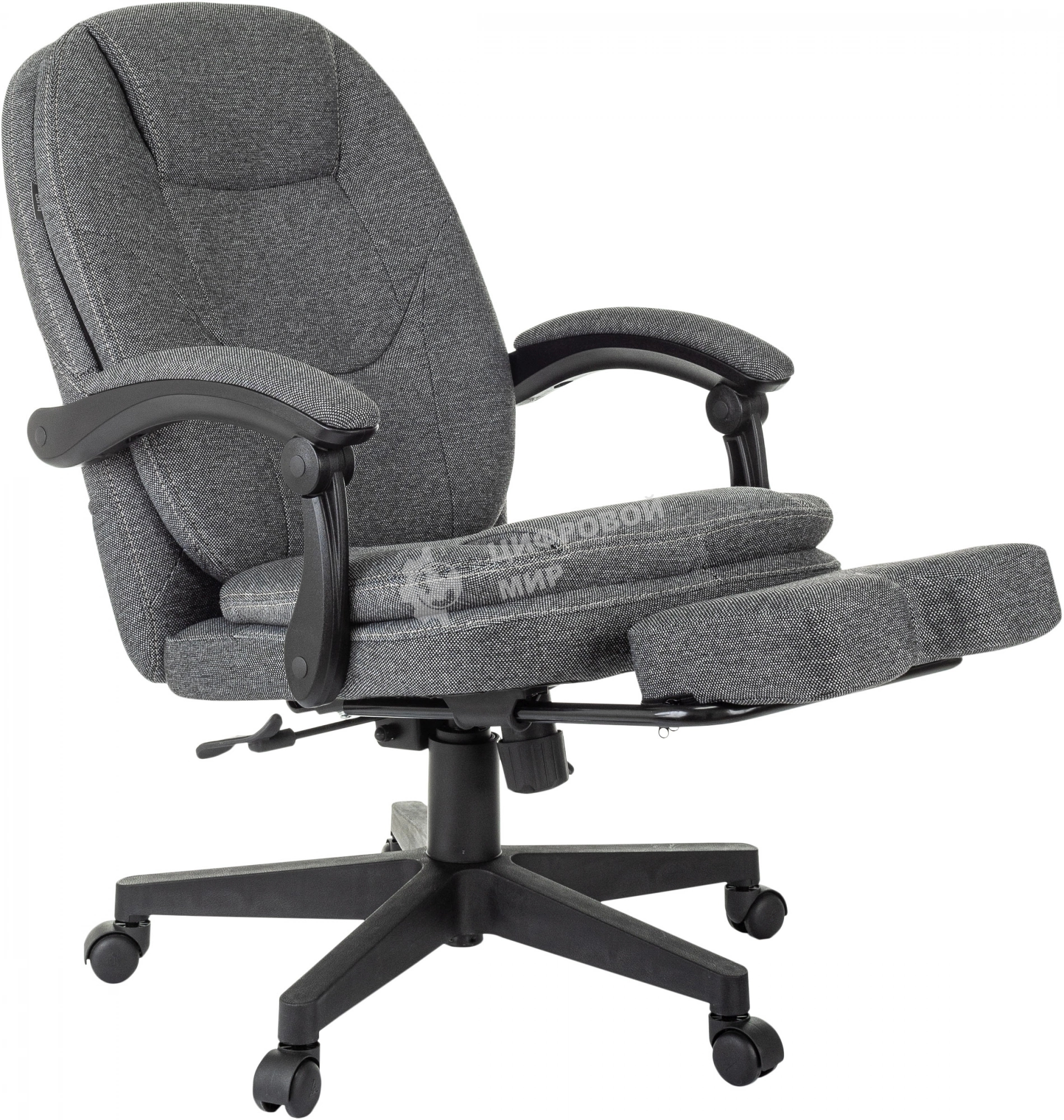 Кресло руководителя Бюрократ CH-868MSG-BF 3C1 серый, крестов. пластик, подст. для ног, пластик черный