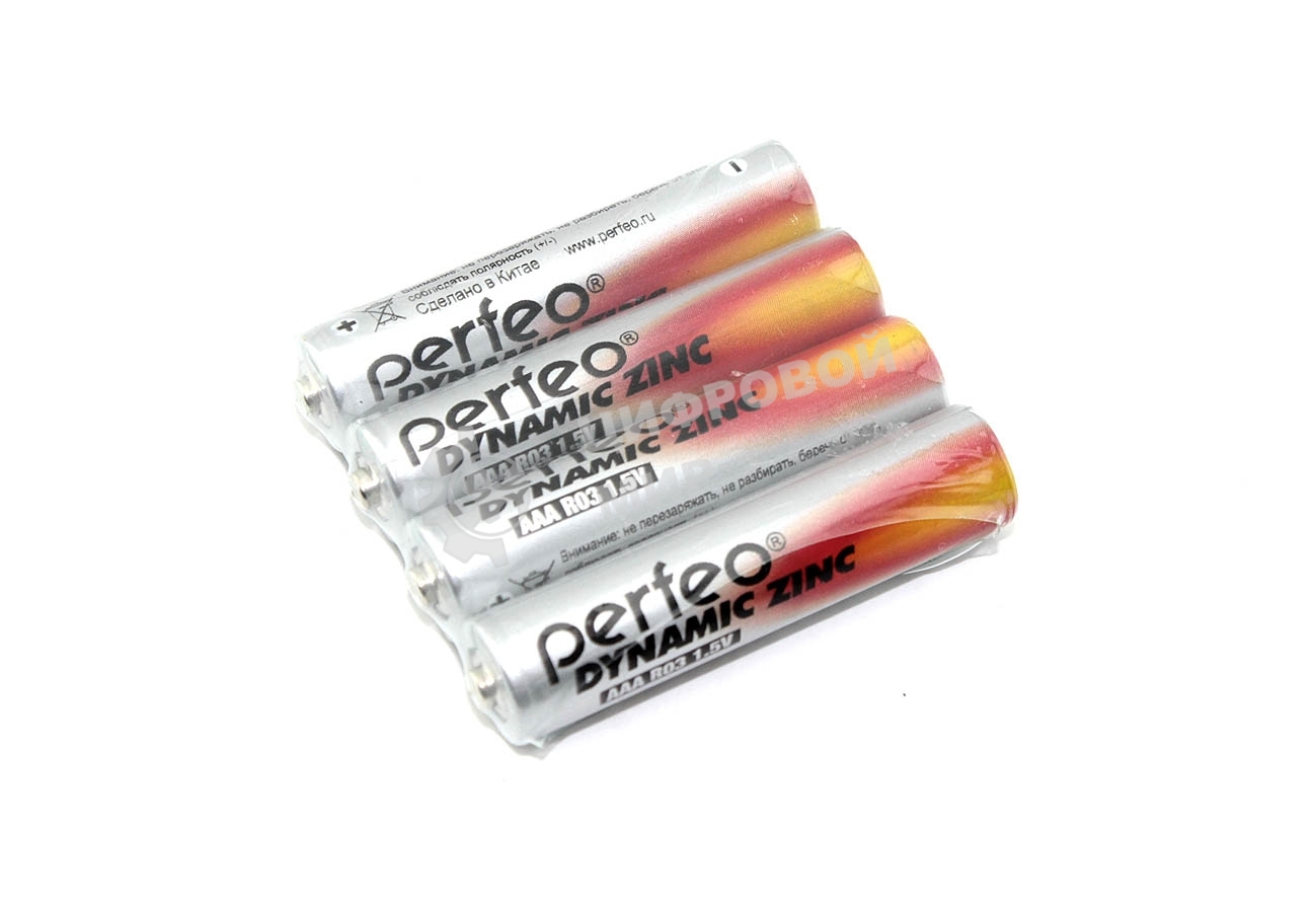 Батарейка Perfeo R03 (ААА) SR4 4шт. марганцево-цинковые(солевые)