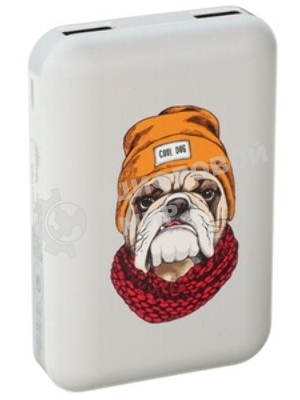 Портативный аккумулятор RITMIX RPB-10007 Bulldog (10000 мА, 2хUSB 2.1 А, софт-тач, принт Бульдог)