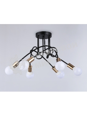 Светильник Ambrella light TR80419/6 BK/GD черный/золото E27/6 max 60W D690*370