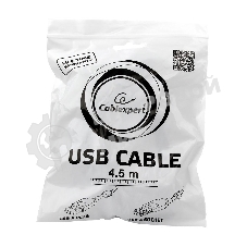 Кабель Gembird/Cablexpert USB 2.0, AM/AF, 4.5м, экран, 2феррит.кольца, черный, пакет