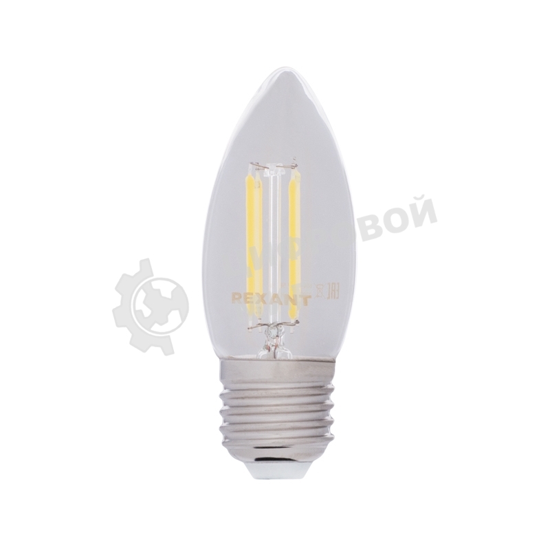 Лампа светодиодная филаментная Rexant Свеча CN35 7.5 Вт 600 Лм 4000K E27 прозрачная колба