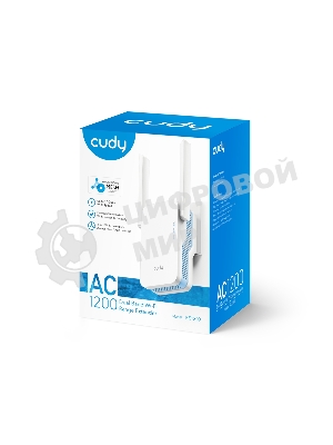 Повторитель беспроводного сигнала Cudy RE1200 AC1200 10/100BASE-TX/Wi-Fi белый