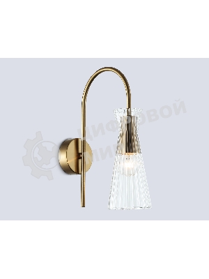 Настенный светильник Ambrella light LH55705 BS/CL латунь/прозрачный E14 max 40W 220*90*300