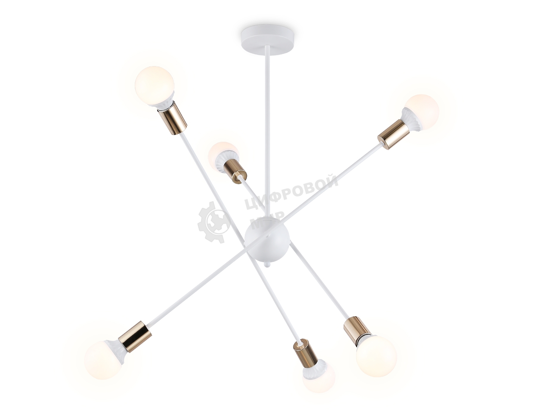 Светильник Ambrella light TR80432/6 WH/GD белый/золото E27/6 max 60W D950*730