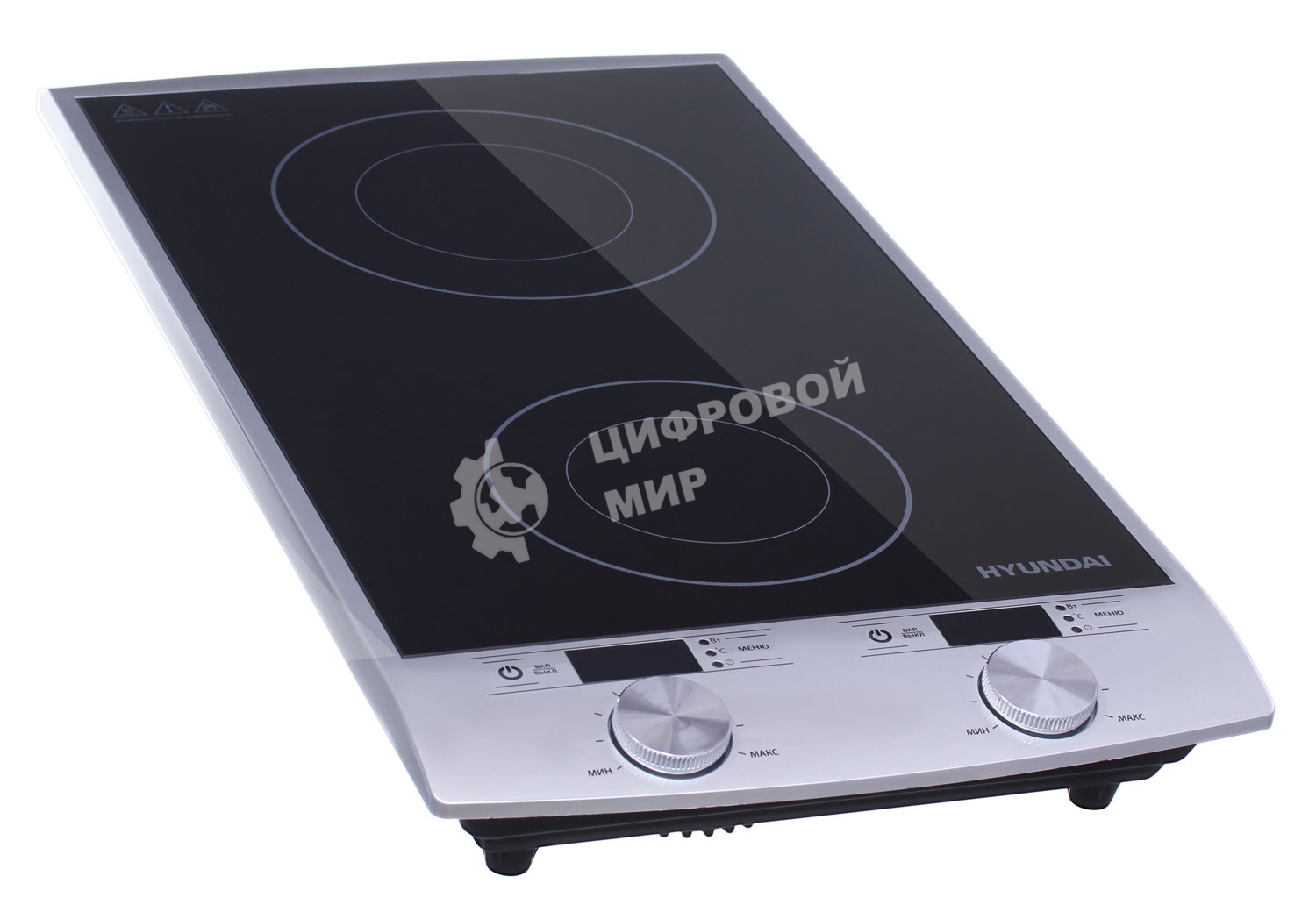 Плита настольная электрическая Hyundai HYC-0103 серебристый/черный стеклокерамика (настольная)