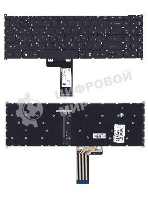 Клавиатура для ноутбука Acer Swift 3 SF315-51 черная с подсветкой