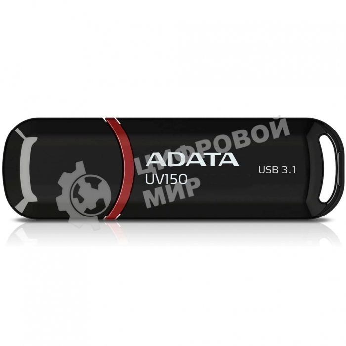 Флешка USB ADATA UV150 (AUV150-128G-RBK), 128Gb, USB 3.0, R/W 100/30, черный