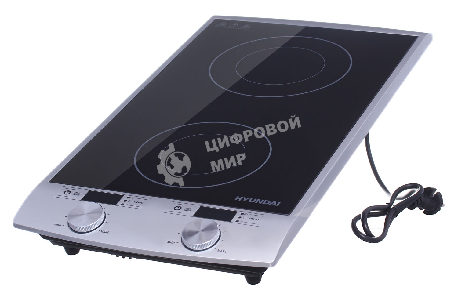 Плита настольная электрическая Hyundai HYC-0103 серебристый/черный стеклокерамика (настольная)