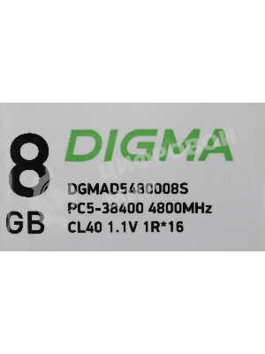 Оперативная память Digma, DDR5, 8GB (1x8GB), 4800MHz, CL40, DIMM