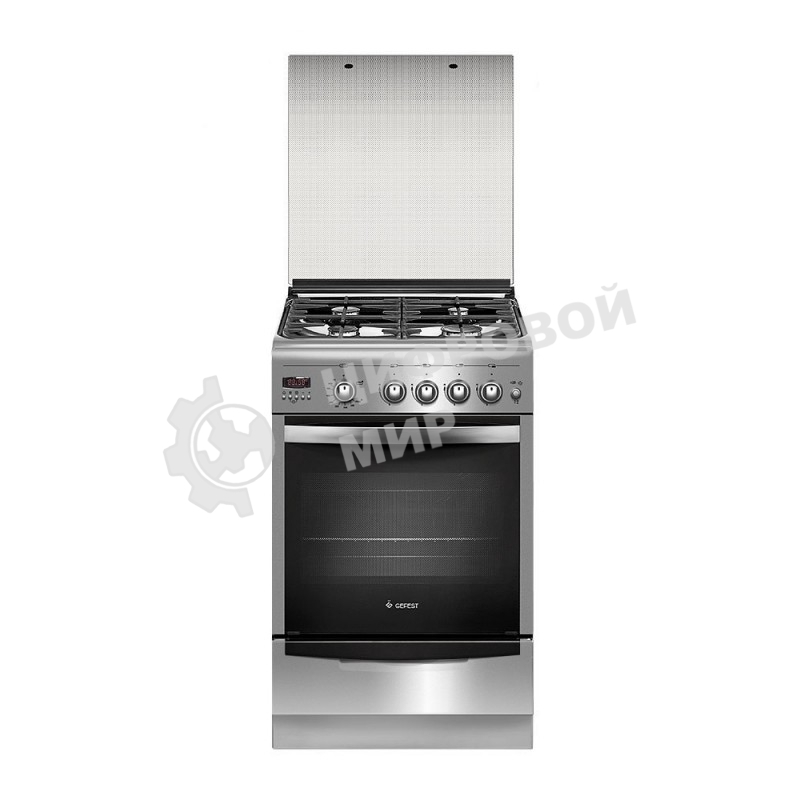 Плита газовая Gefest ПГ 5100-04 0004 серебристый, конфорок 4 шт, духовка 52 л, 50 см x 85 см x 58.5 см