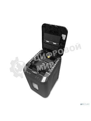 Шредер ГЕЛЕОС АП40-4, DIN P-4 (4 ур-нь секр.), фрагмент 3,9х12мм, АВТОПОДАЧА 170 лист (70г/м2), пл.карты/скрепки/скобы, 37 литров