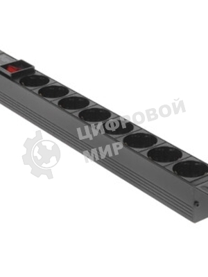 Блок розеток с сетевым фильтром (Surge Protect) и выключателем с подсветкой ExeGate ServerPro PDU-19H802 Al-8S-EU1.8CU-SW-SPD1 (19