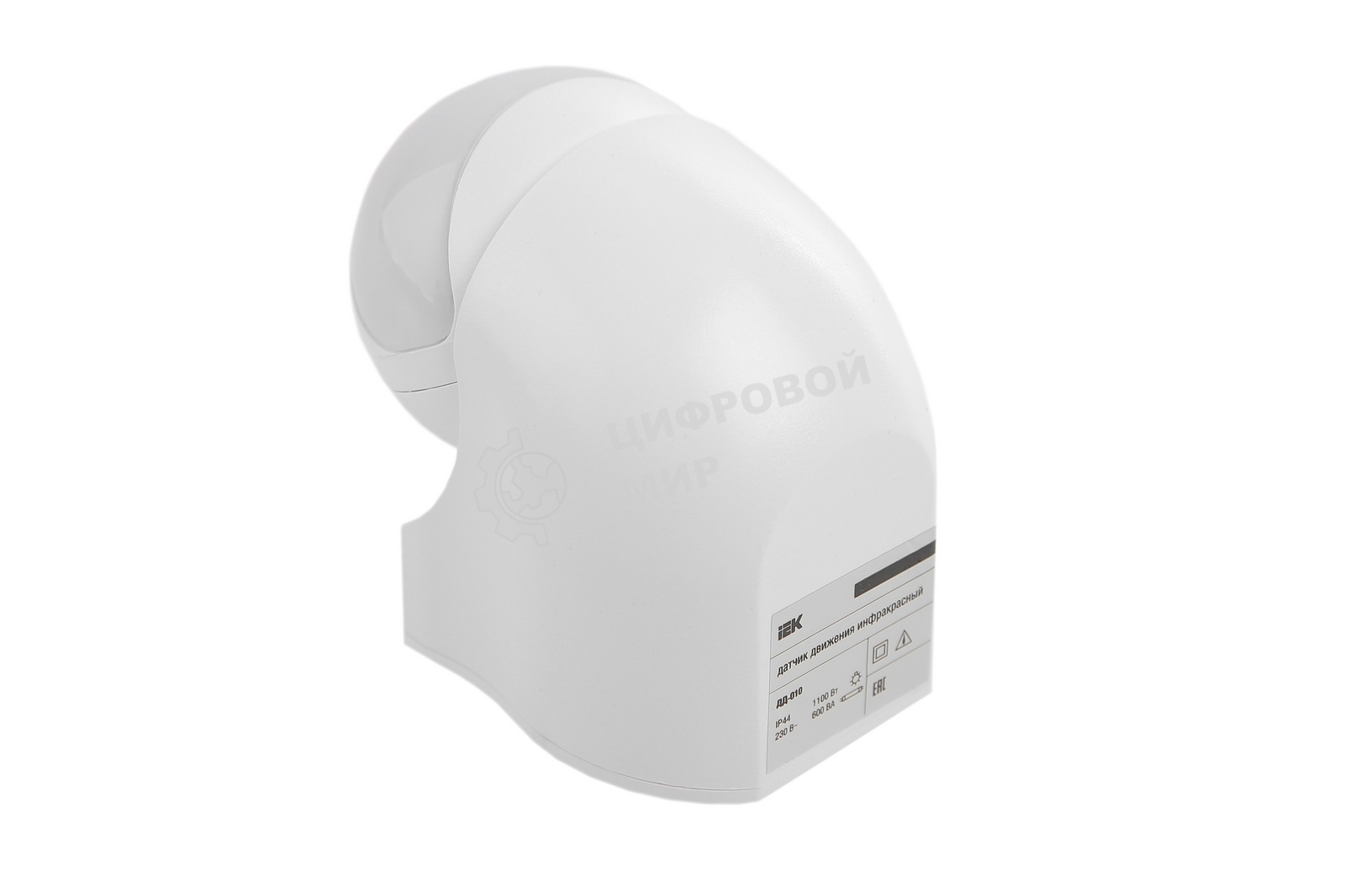 Детектор движения ДД 010 1100Вт угол. обз. 180град. IP44 бел. IEK LDD10-010-1100-001