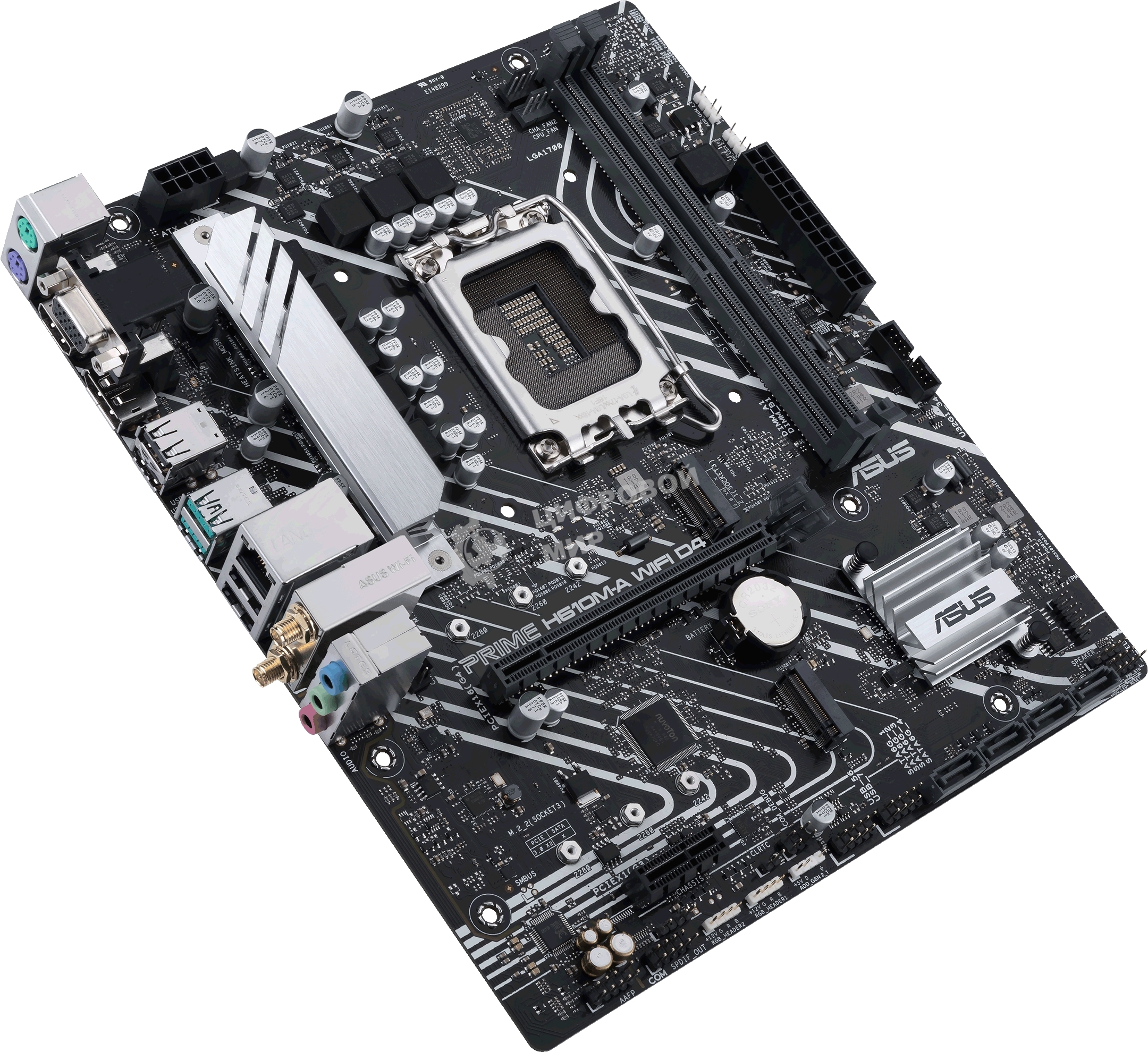Материнская плата ASUS PRIME H610M-A WIFI D4, LGA 1700, Intel H610, 2xDDR4, 4xSATA, 2xM.2, 1xPCI-E 4.0 x16, 1xHDMI, 1xDisplayPort, 1x 1Gb LAN, 2xUSB-A 3.2 Gen 2, 4xUSB-A 2.0, 3x3.5 мм, 7.1, Micro-ATX