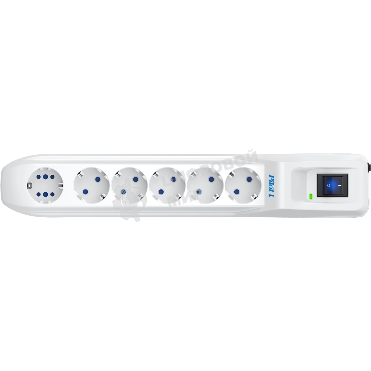 Сетевой фильтр Pilot L GP 6 розеток (5 евро + 1GP) 7 м/Surge protector Pilot L GP 6 outlets (5 EUR + 1GP) 7 m белый