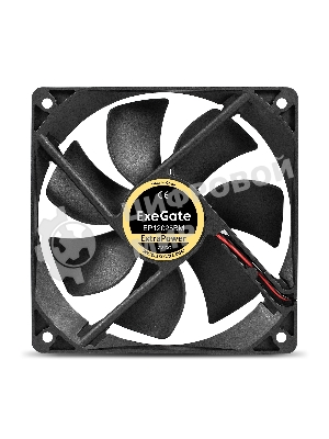 Вентилятор для корпуса ExeGate ExtraPower EP12025BM черный, 120 мм, 1850 об/мин, 30 дБ, 2 pin