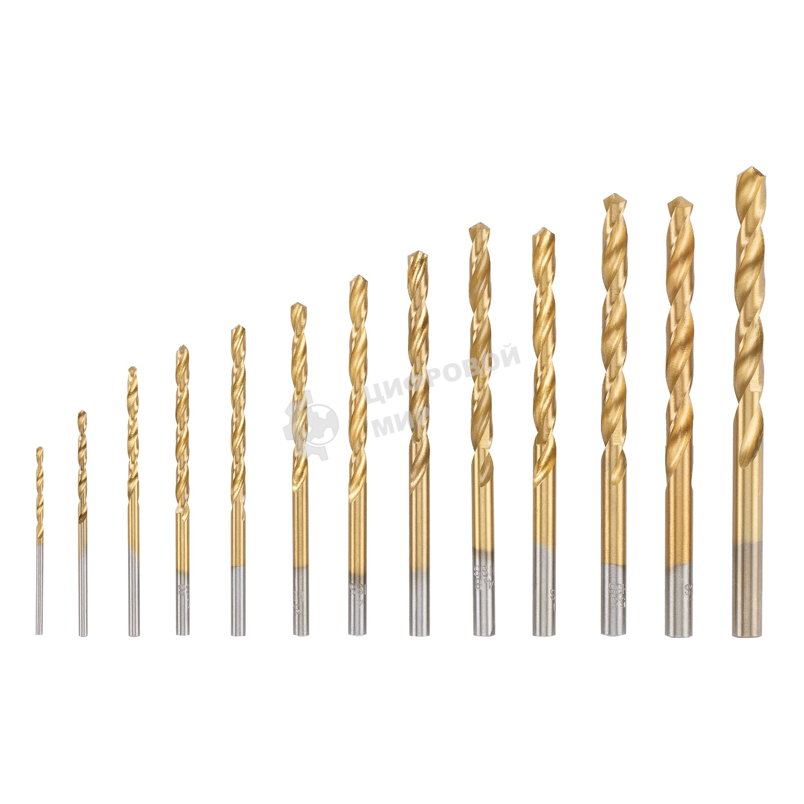 Набор Matrix нитридтитан. сверл по металлу, 1,5-6,5мм, НSS,13 шт.